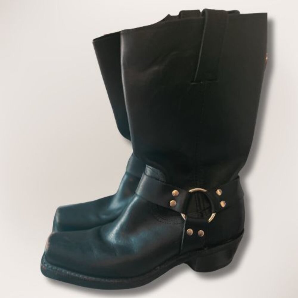 Vintage Frye Black Label Harness Boots
